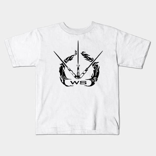 WarSabers Logo B/W Kids T-Shirt by WarSabers